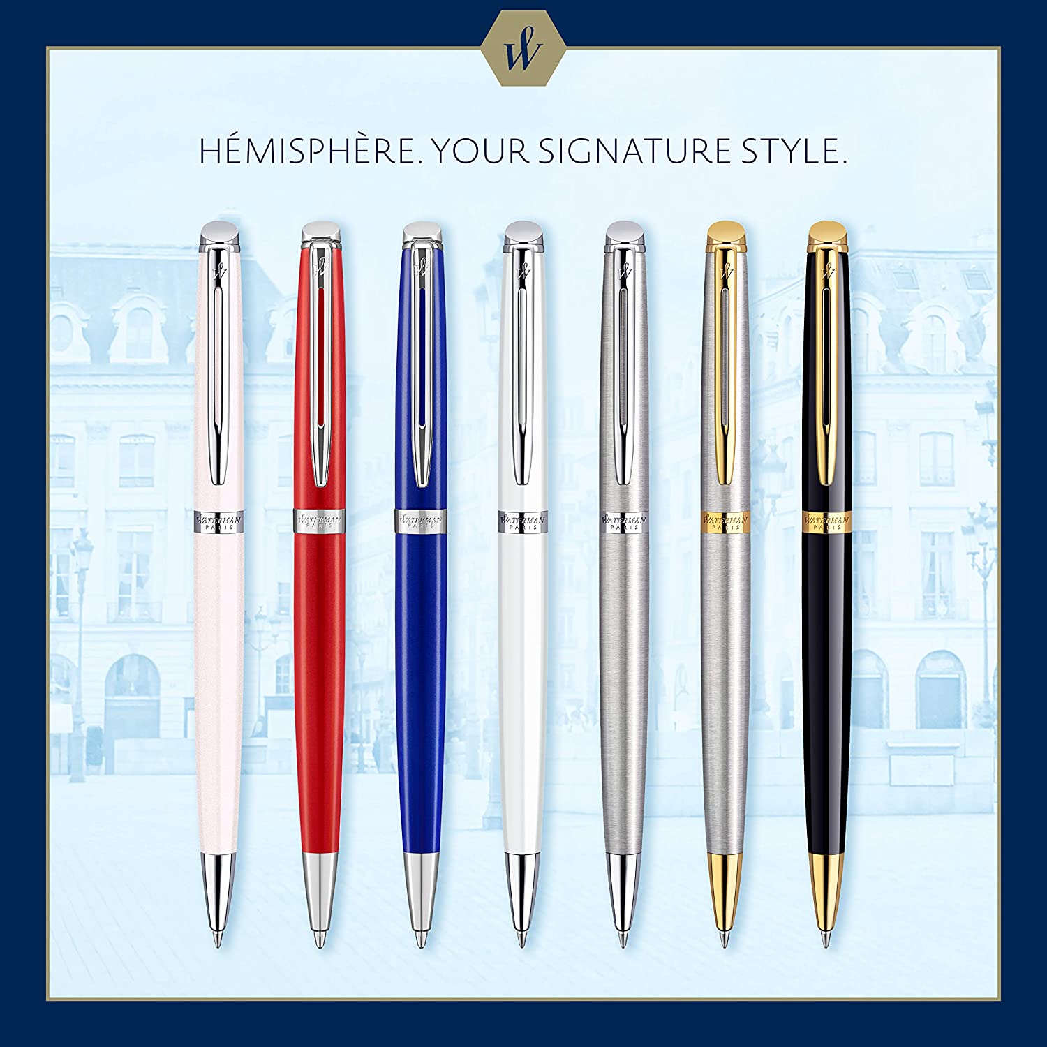 Stylo bille WATERMAN Hémisphère - Bleu Laqué CT - 3026982142061