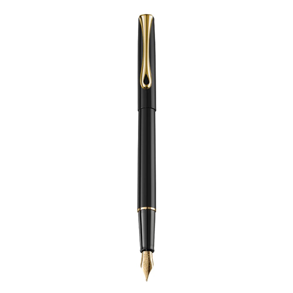 Stylo plume DIPLOMAT Traveller - Fine (F) - Black lacquer gold - 4009746015244