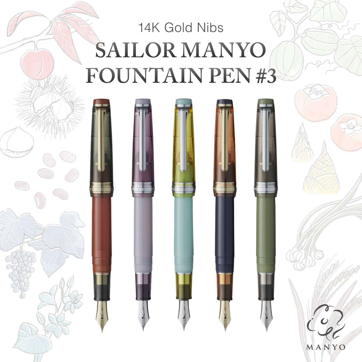 Stylo plume SAILOR Pro Gear Slim Manyo III - Bamboo Shoot - Fine (F) - 4901680176671