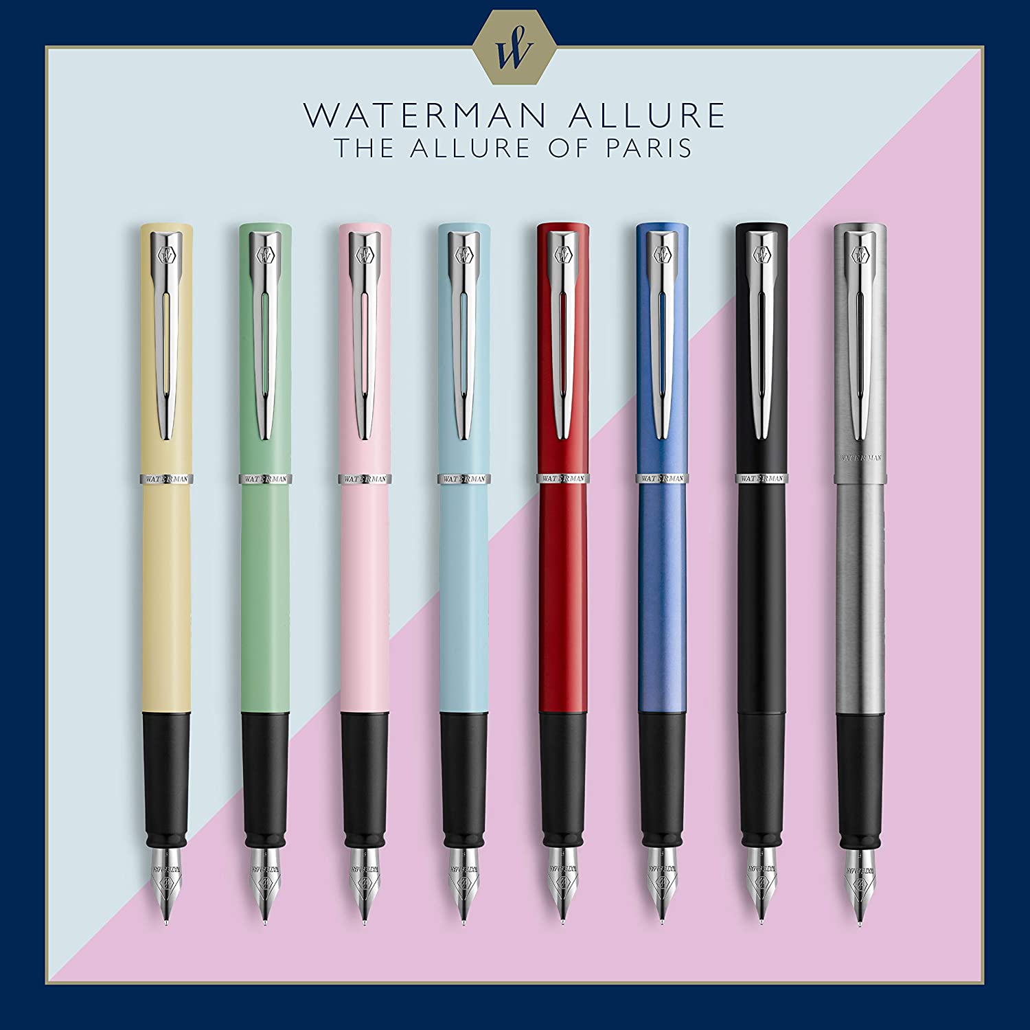 Stylo plume WATERMAN Allure - Bleu Pastel - Fine (F) - 3026981052224