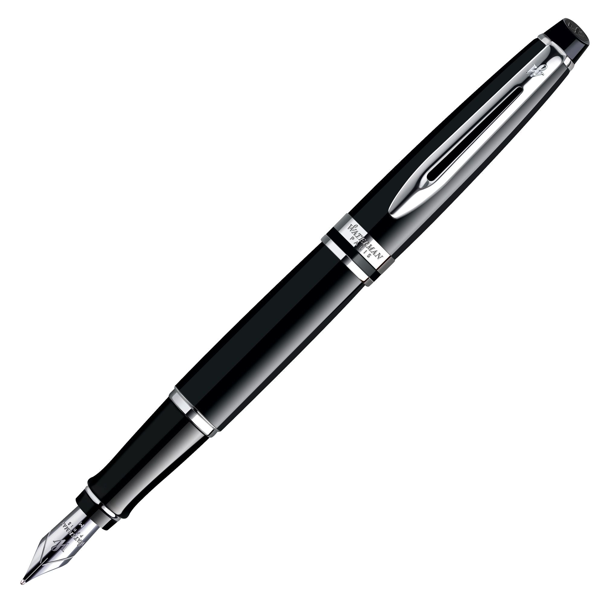 Stylo plume WATERMAN Expert - Noir Laqué CT - Fine (F) - 