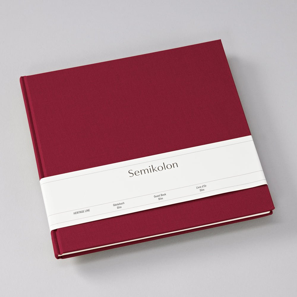 Livre d'Or Slim SEMIKOLON - 25 x 23 cm - Uni - Burgundy -