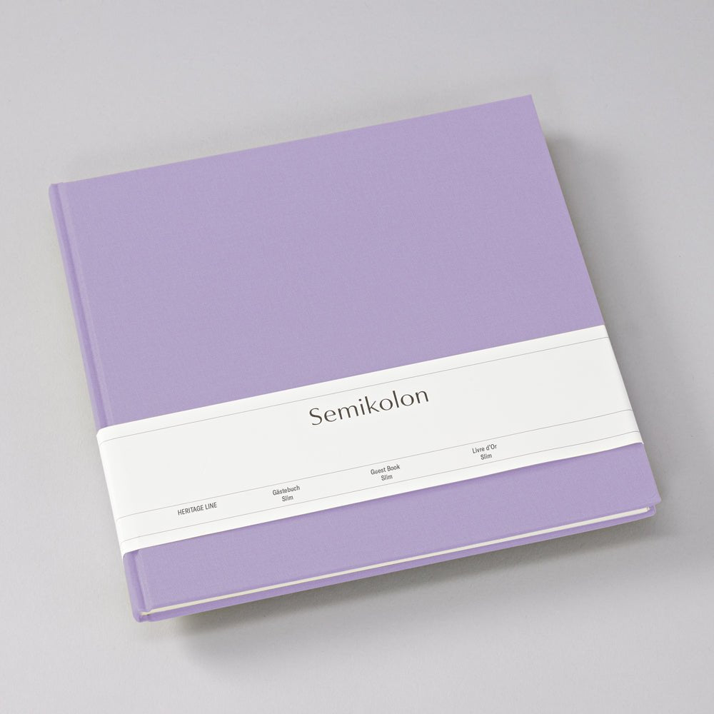 Livre d'Or Slim SEMIKOLON - 25 x 23 cm - Uni - Lilac Silk -