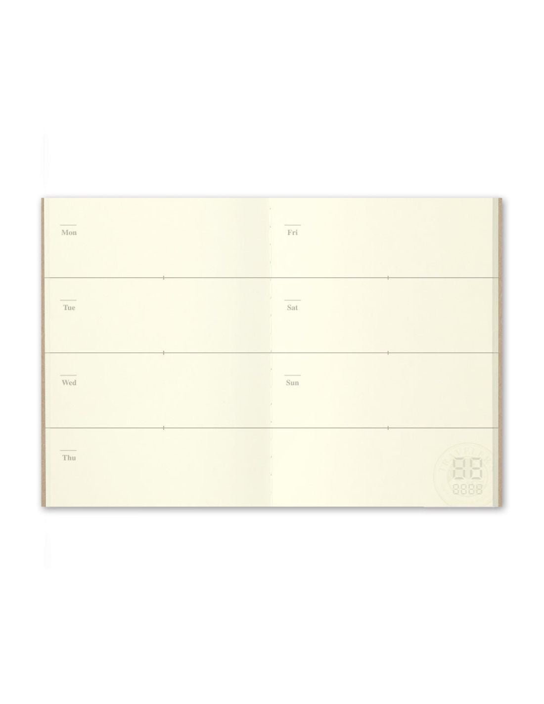 TRAVELER'S notebook 007 - agenda semainier non daté (passport size) - TN Passport size - 1 semaine sur 2 pages - 4902805143271